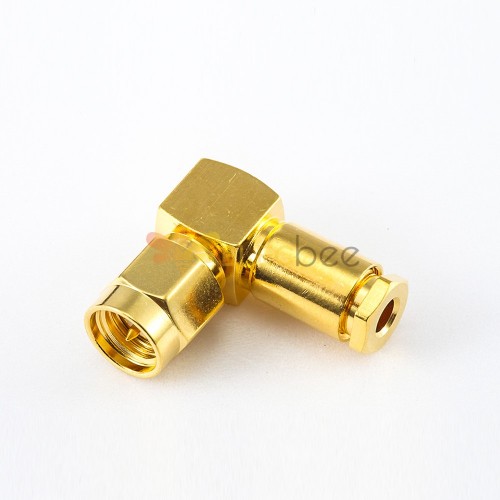 Male SMA Connector RG58 90 Degree Clamp for RG58/RG142/SYV50-3