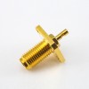 Panel Mount SMA Connector 4 Holes Flange Female 180 Degree Crimp With Solder for 1.13MM/1.32MM Cable