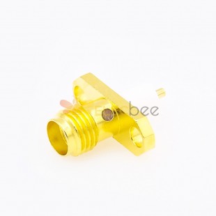 Panel SMA Connector 2 Holes Flange Female Stright Welding Plate for PCB Mount