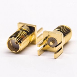 20 peças PCB Edge Mount sma conector fêmea 180 graus 50 ohm banhado a ouro