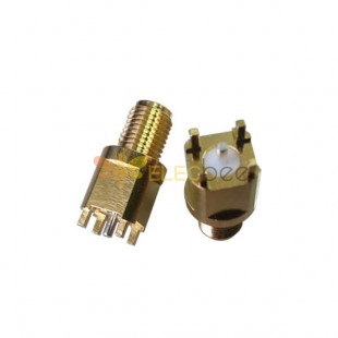 Conectores SMA de montaje en PCB de 20 piezas, conector recto de mamparo, orificio pasante con contacto plateado