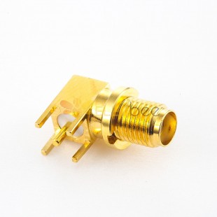 PCB SMA Connector Female Angled DIP Type Front Bulkhead