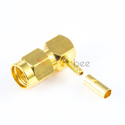RF SMA Connector Male 90 Degree Crimp for RG178/1.45MM