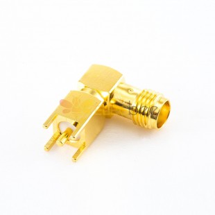 Right Angle SMA Female Connector PCB Mount Through Hole