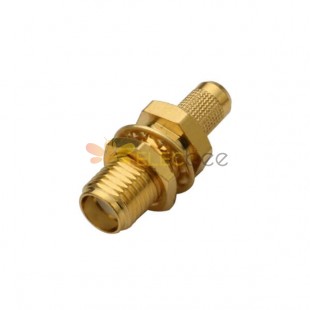 RP-SMA Female Connector 180 Degree Bulkhead Crimp Type for Cable RG400