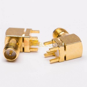 Conector Jack 20 piezas RP-SMA en ángulo chapado en oro para PCB