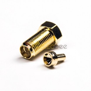 20pcs RP SMA Straight Connector 50 Ohm Female 180 Degree Crimp Type Solder Type for 1.37/1.13/0.81 Cable