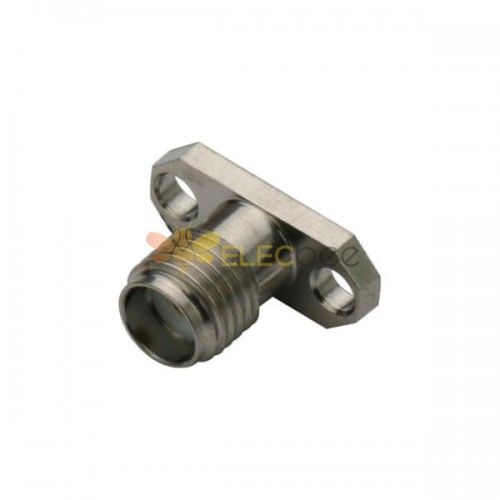 SMA 180 Degree Female with 2 Hole Flange for Panel Mount