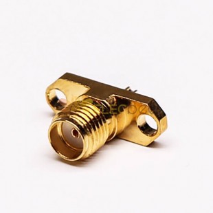 SMA 2 Hole Flange Connector 180 Degree Female Solder Cup for Cable