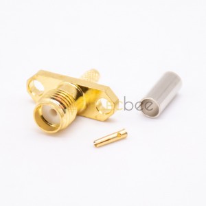 SMA 2 Hole Flange Connector Female Straight Cirmp Type Coaxial Cable