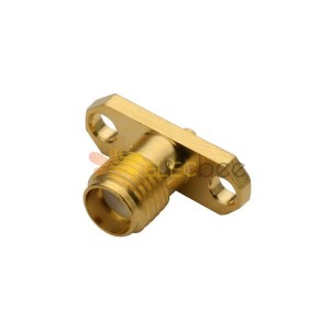 SMA 2 Trou Flange Gold Plated Straight Female pour panel Mount