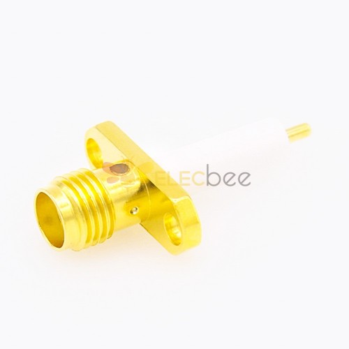 SMA 2 Holes Flange Connector Female 180 Degree Welding Plate PCB Mount