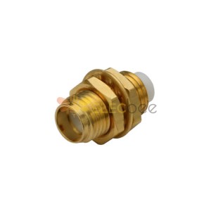 SMA Bulkhead Straight Female Gold Plated Connector with Solder Pot