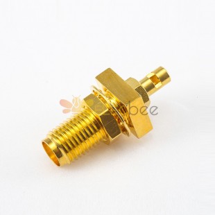 SMA Cable Connector Female Straight Crimp With Solder for RG178/1.37mm/1.45mm Panel Mount Front Bulkhead