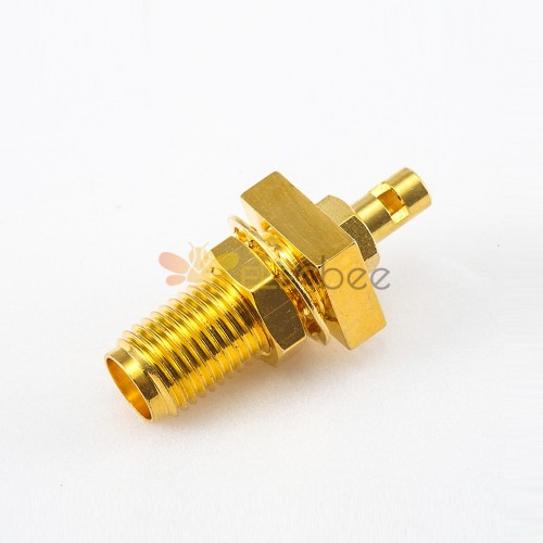 SMA Cable Connector Female Straight Crimp With Solder for RG178/1.37mm/1.45mm Panneau Mount Front Bulkhead