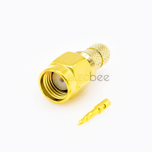 SMA Cable Crimp Type Connector Male 180 Degree for LMR200/3D-FB