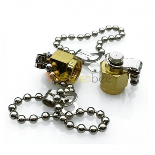 2pcs SMA Cap Gold Plated With Chain