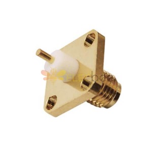SMA Coaxial Connector Femelle Straight Square Flange pour panel Mount
