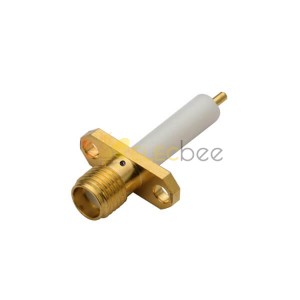 SMA Connector 2Hole Flange Female Epoxy Captivated with Extended PTFE