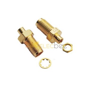 SMA Connector Bulkhead Female Straight Solder Type for Cable RG316