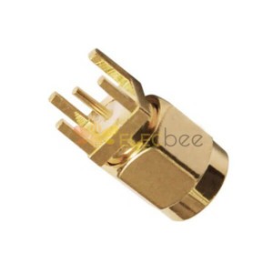 SMA Connector Gold Plated Straight Male Through Hole for PCB