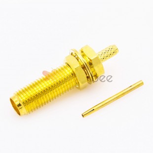 SMA Connector Crimp RG174/RG316 Cable Female Straight Front Bulkhead for Panel Mount
