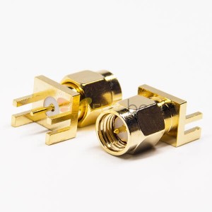 20 piezas conector SMA montaje en borde PCB enchufe macho chapado en oro