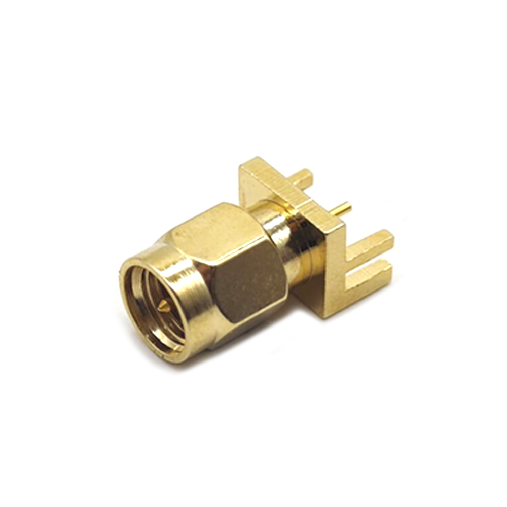 SMA Connector Edge Mount Straight Male Receptacle Gold Plating
