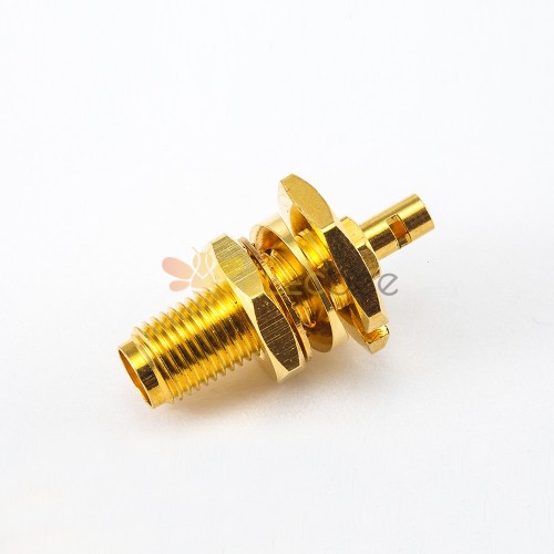 SMA Connector Female 180 Degree Front Bulkhead Crimp With Solder for RG178/1.37mm/1.45mm Cable