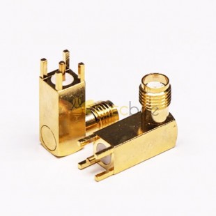 20 pièces RF SMA connecteur femelle à angle droit pour montage sur circuit imprimé