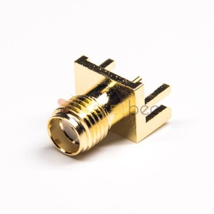 SMA Connector Female Straight 50 Ohm Edge Mount for PCB Gold Plating