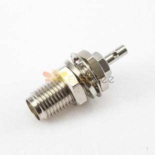 SMA Connector Female Straight Front Bulkhead Crimp With Solder for 1.13mm/1.32mm Cable