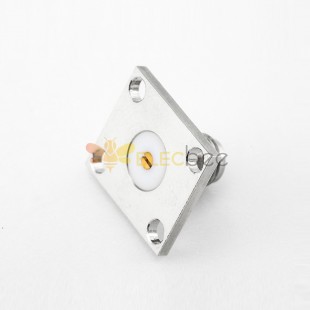 SMA連接器插孔直式PCB安裝焊板4孔法蘭
