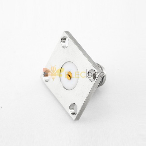 SMA Connector Jack 180 Degree PCB Mount Welding Plate 4 Holes Flange