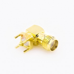 SMA Connector Jack 50 Ohm Right Angle PCB Mount Through Hole