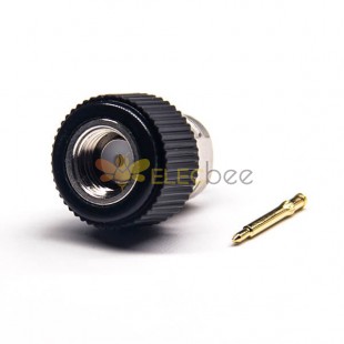 SMA Connector Male 180 Degree Solder Type for Coaxial Cable Black Plastic Shell