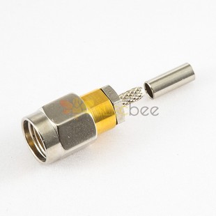 SMA Connector Male Crimp for 1.13mm/1.32MM/1.37MM Cable 180 Degree