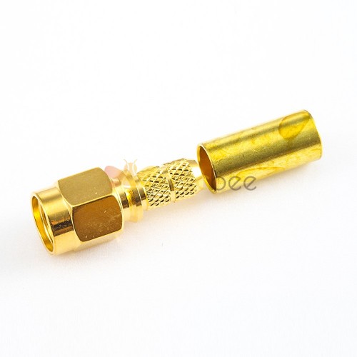 SMA Connector Male Crimp for LMR195 Cable 180 Degree