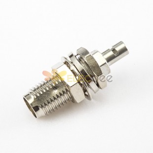 SMA Connector Nut Female 180 Degree Panel Mount Front Bulkhead Crimp With Solder for RG178/1.37mm/1.45mm