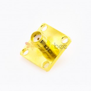 SMA Connector Panel Mount Female 180 Degree Slding Plate for PCB Mount 4 Holes Flange