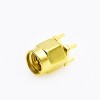 SMA Connector PCB Mount Male 180 Degree Through Hole