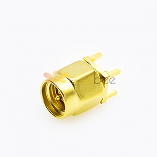 SMA Connector PCB Mount Male 180 Degree Through Hole
