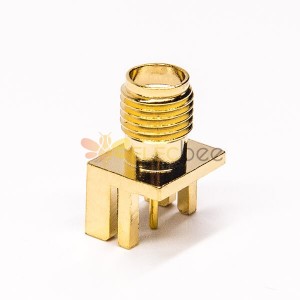 Conector SMA 20 peças montagem em borda fêmea para montagem em PCB banhado a ouro de 180 graus