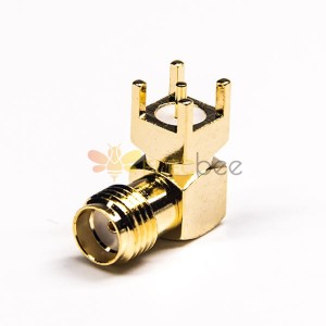 SMA Connector Right Angled Femelle Through Hole PCB Mount 50 Ohm