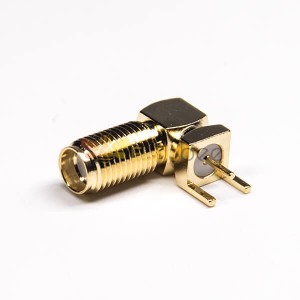 SMA Conector Direito angulado através de buraco ouro plating painel de montagem