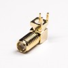 SMA Connector Right Angled Through Hole Gold Plating Panel Mount