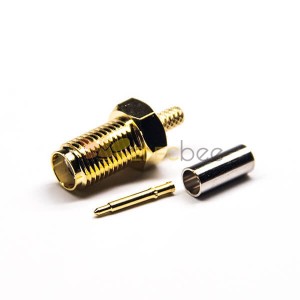 Connettore SMA RP Female Crimp Type per RG316 Coaxial Cable Gold Plating