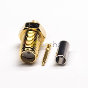 20pcs SMA Connector RP Female Crimp Type for RG316 Coaxial Cable Gold Plating
