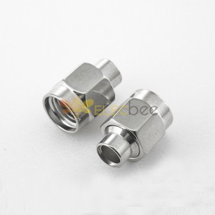 SMA连接器半柔/半刚性-2电缆公头直式焊接类型