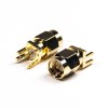 SMA Connector Straight Male Gold Plating 180 Grad Plate Edge Mount